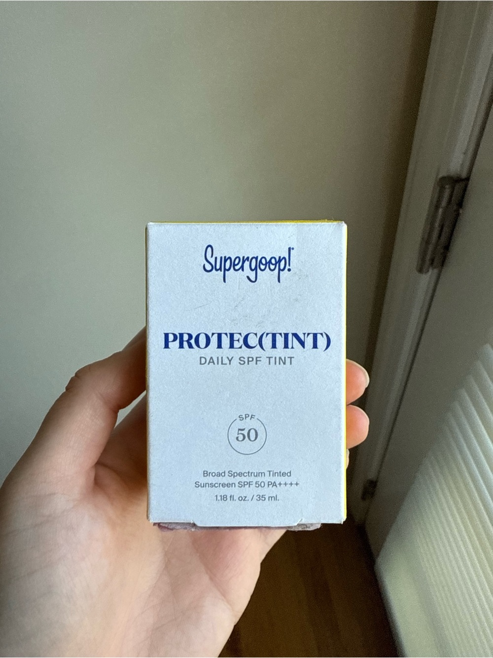 Supergoop! White and Blue PROTECT(TINT) Daily SPF Tint Box